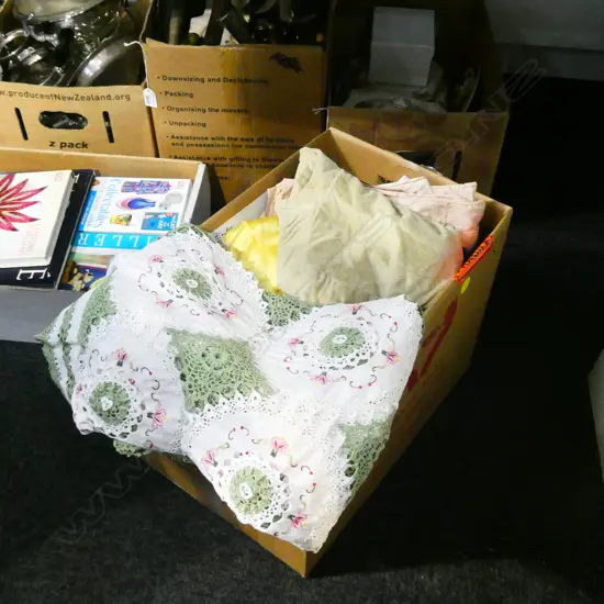 BOX LOT ASST. LINENS ETC 