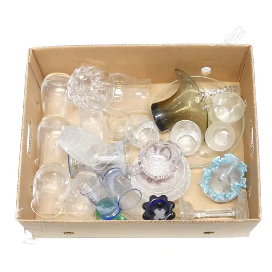BOX LOT ASSORTED GLASS