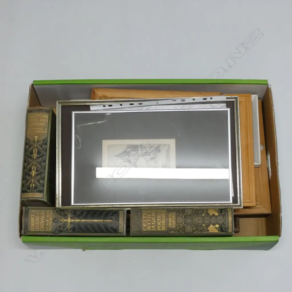 BOX LOT ASST. ARTWORKS + 3 BOOKS  Image 1++