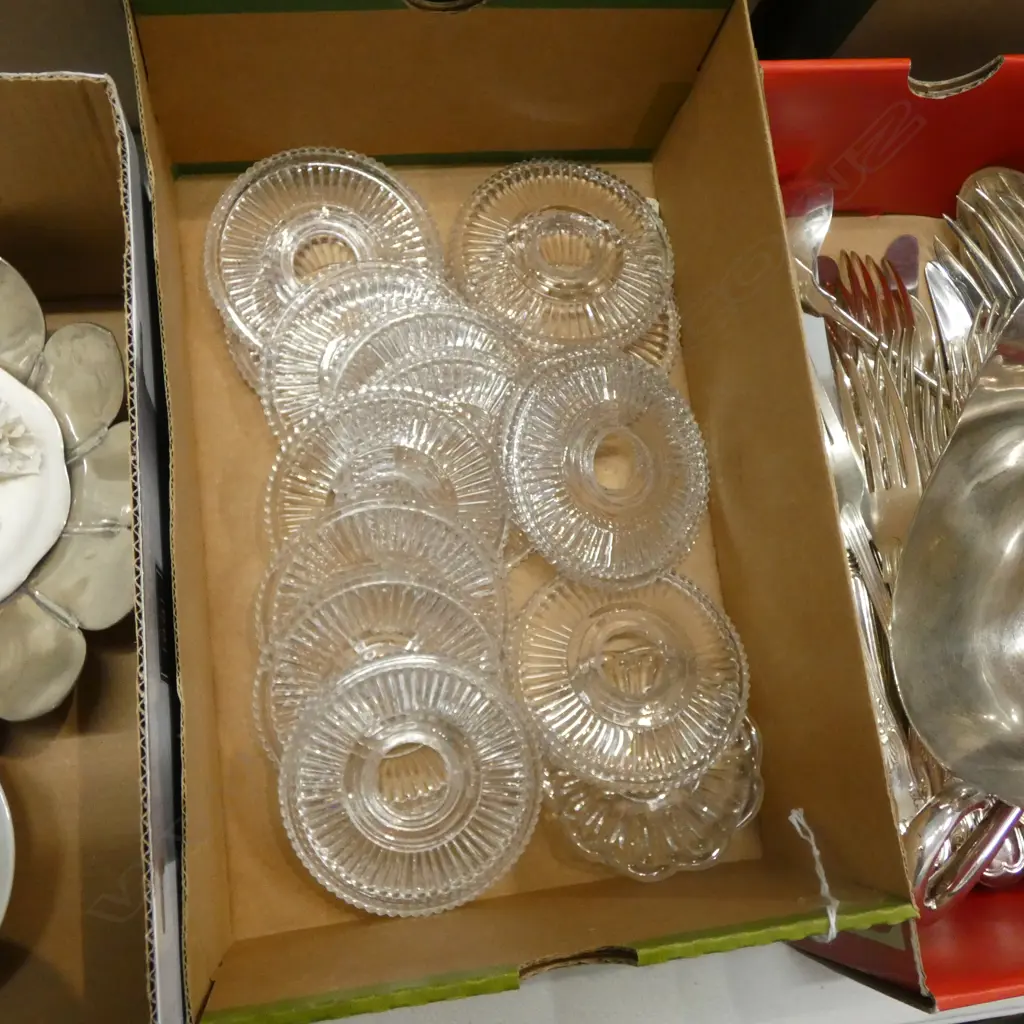 12+ GLASS DRIP TRAYS FOR CANDELABRA POSSIBLY BACCARAT Image 1++