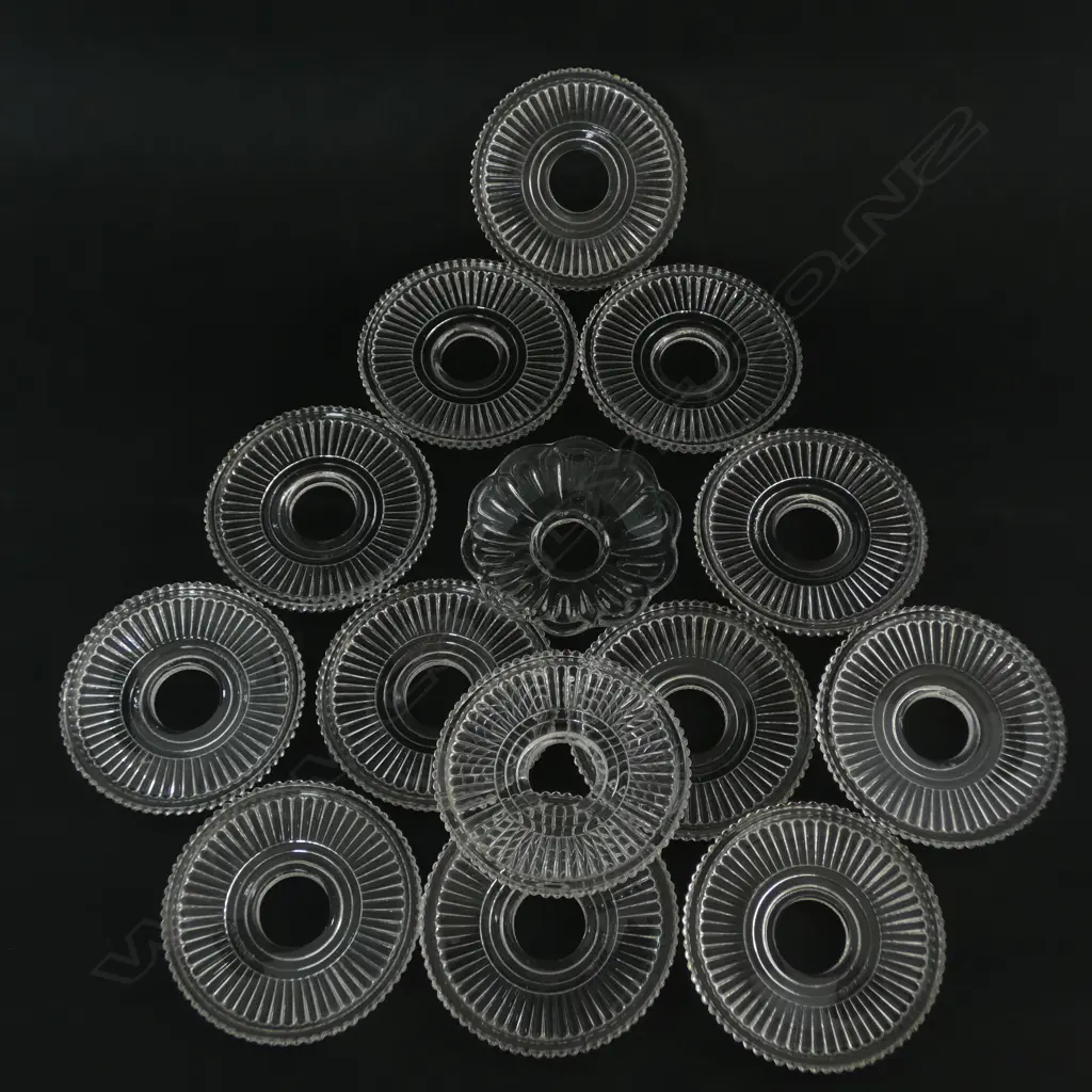 12+ GLASS DRIP TRAYS FOR CANDELABRA POSSIBLY BACCARAT Image 1++