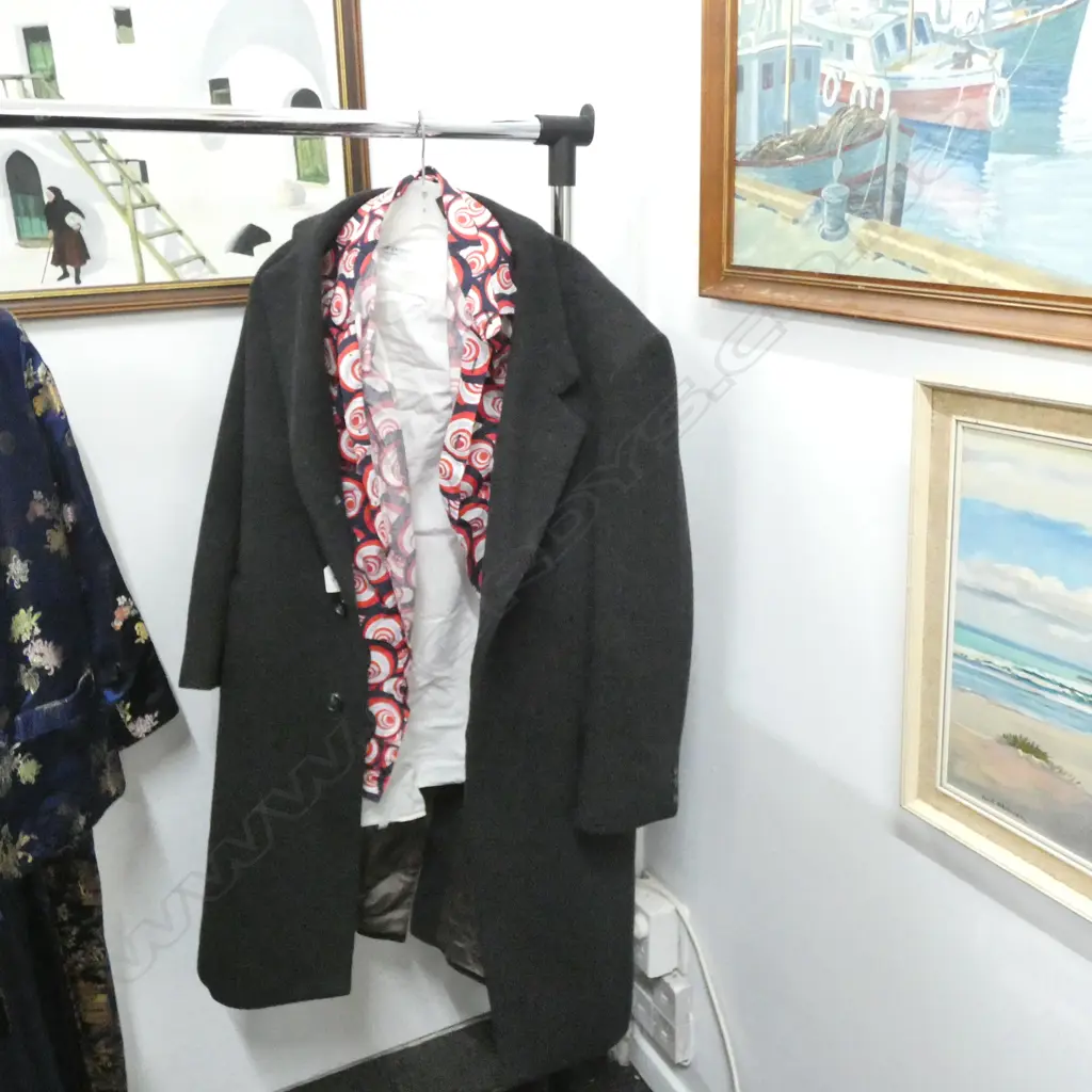 GENTS WOOL + CASHMERE  COAT BY GERRARD SMALL MOTH DAMAGE/BEN SHERMAN FUNKY SHIRT + VINTAGE Y.S LAURENT SHIRT Image 1++