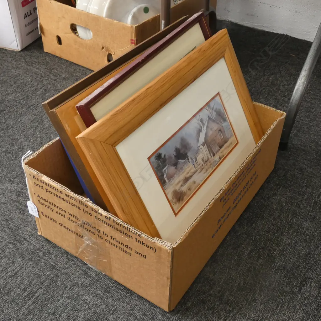 BOX LOT ASST. ARTWORKS; PRINTS ETC Image 1++