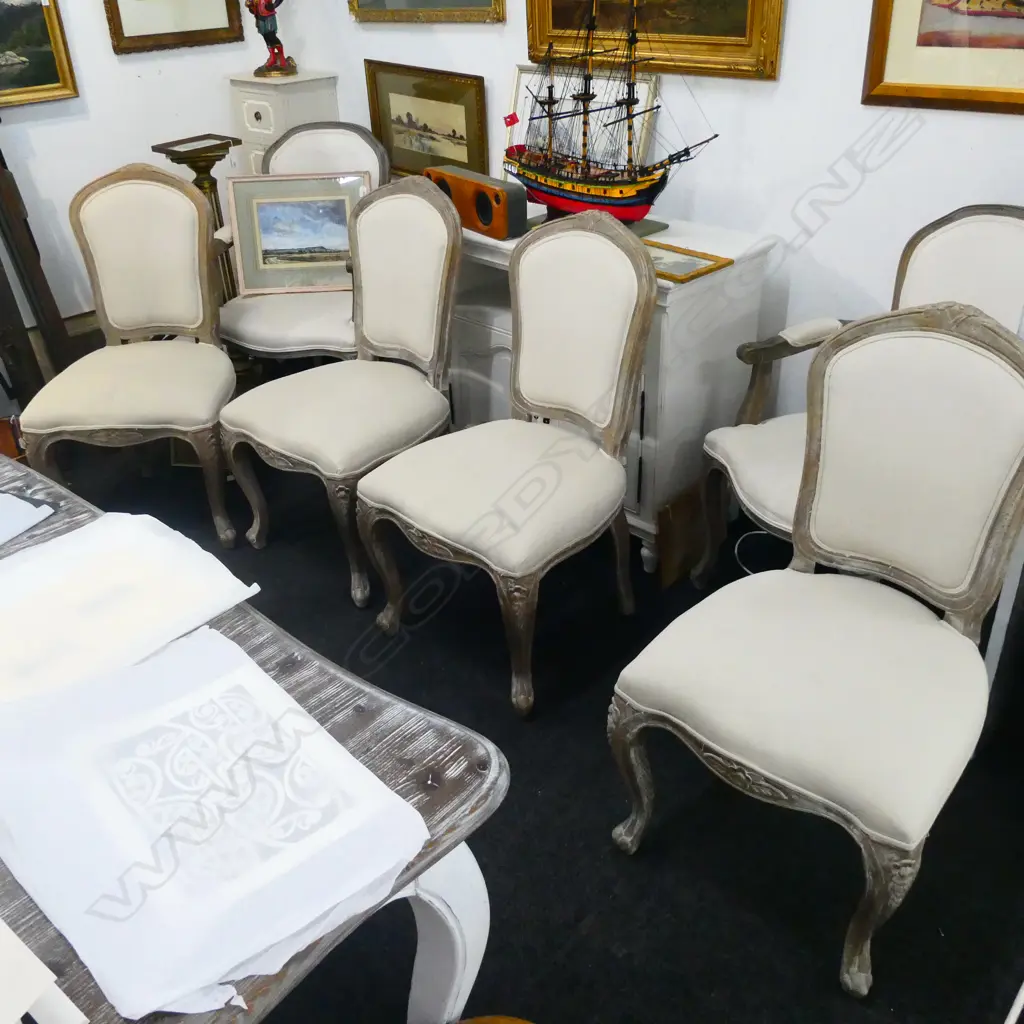 6 FRENCH STYLE CHAIRS; 2 ARE CARVERS  Image 1++