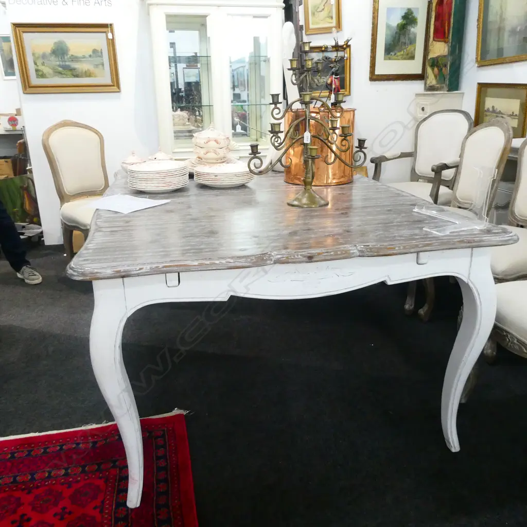 WHITE PAINTED FRENCH STYLE TABLE 1700 X 1180MM H. 765MM Image 1++