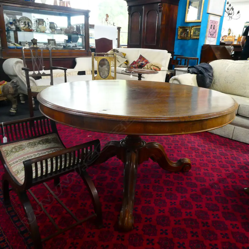 19thC CIRCULAR PEDESTAL TABLE 1280MM DIA Image 1++
