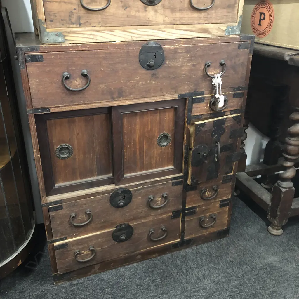 ANTIQUE JAPANESE TANSU CHEST H. 765MM Image 1++