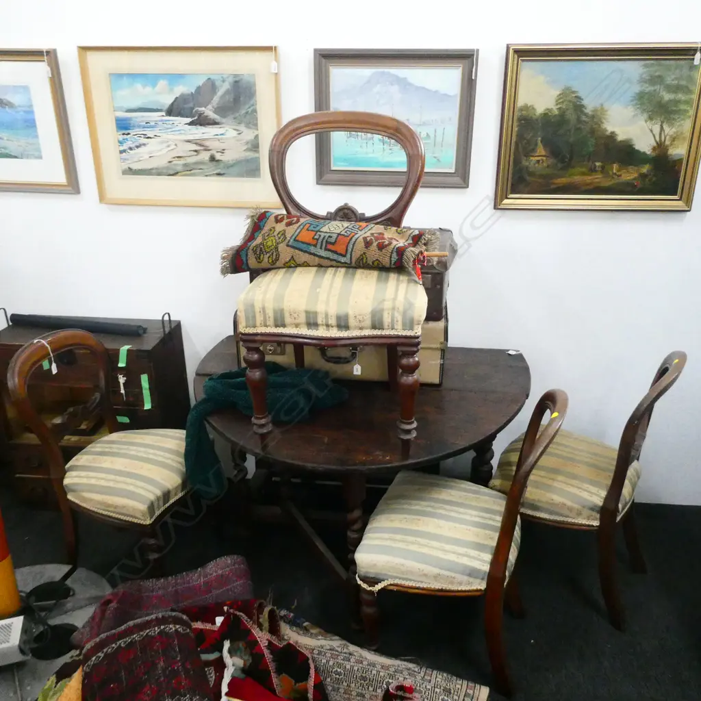 4 19thC BALLOON BACK CHAIRS  Image 1++