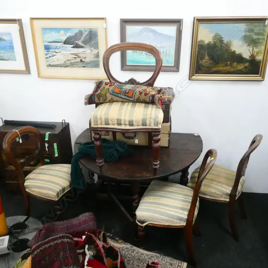 4 19thC BALLOON BACK CHAIRS 