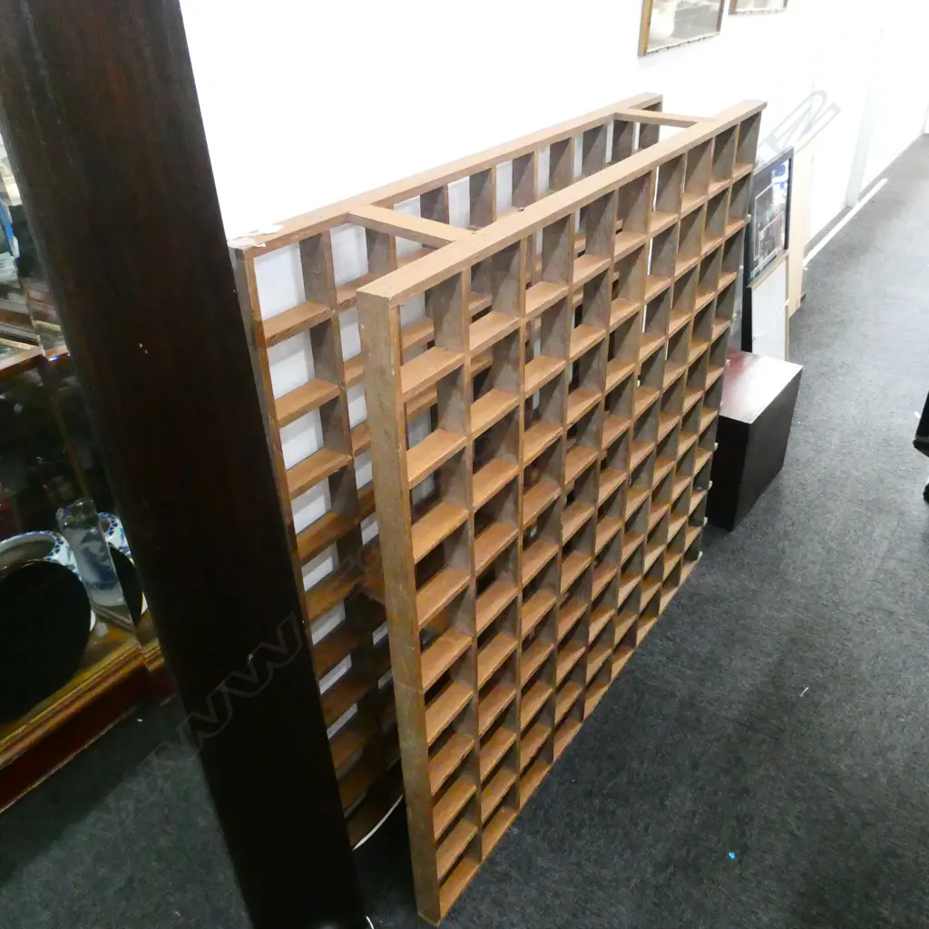WOODEN WINE BOTTLE RACK 1200 X 1240MM Image 1++