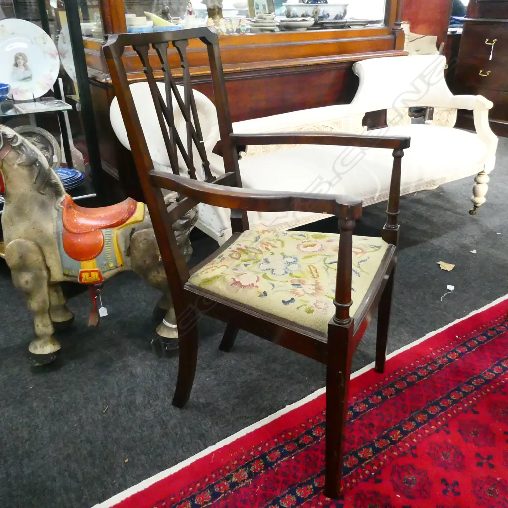 SHERATON REVIVAL CHAIR TAPESTRY SEAT Image 1++