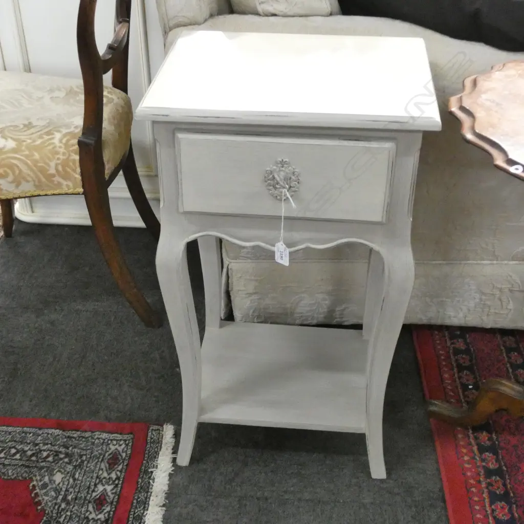 HAMPTON STYLE GREY SINGLE DRAWER SIDE UNIT, 400MM X 350 X 700MM Image 1++