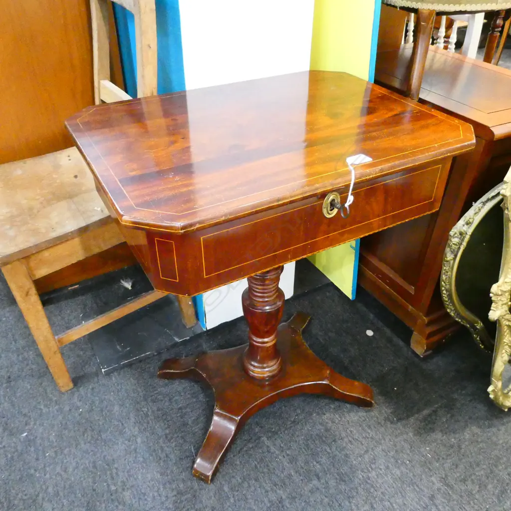 19thC SEWING TABLE  Image 1++