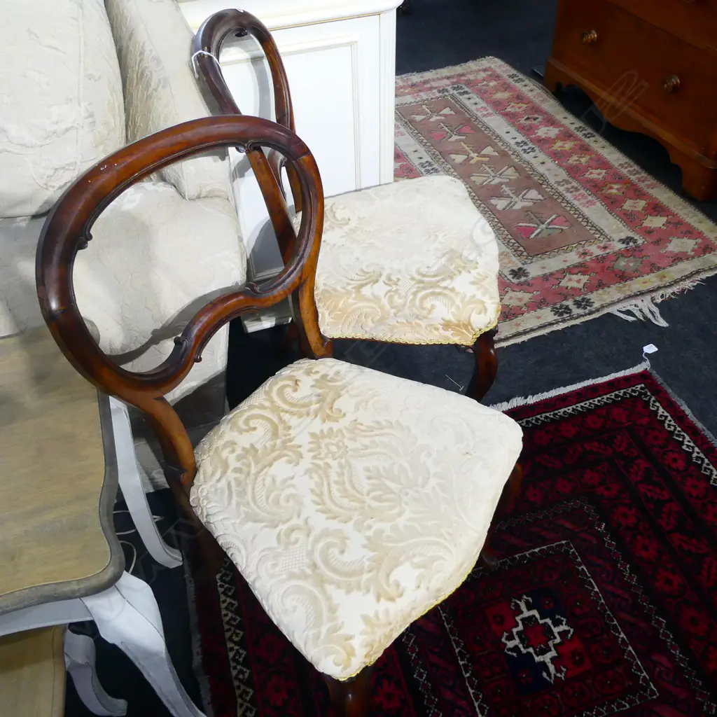 2 VICTORIAN BALLOON BACK CHAIRS Image 1++