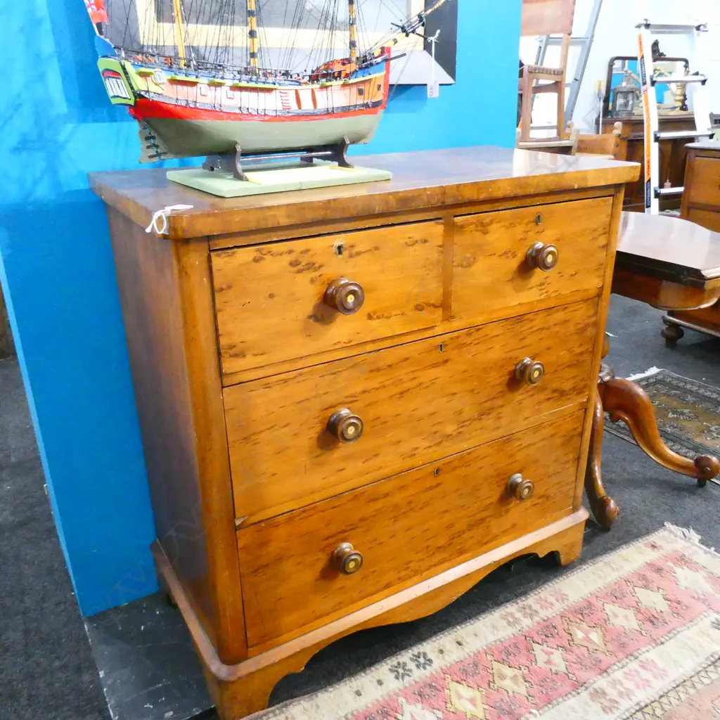 19thC. 4 DRAWER DRESSER H. 925MM W. 925MM Image 1++