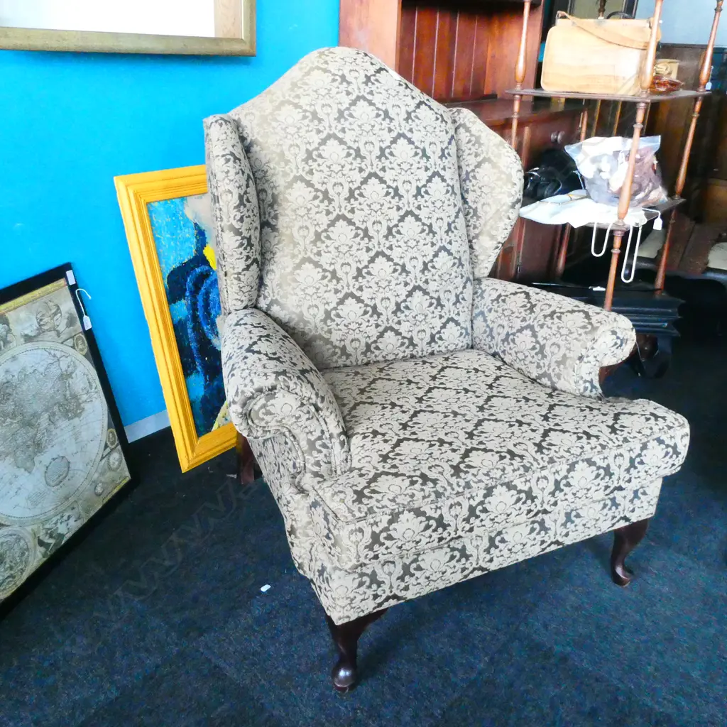 UPHOLSTERED WING BACK ARMCHAIR Image 1++