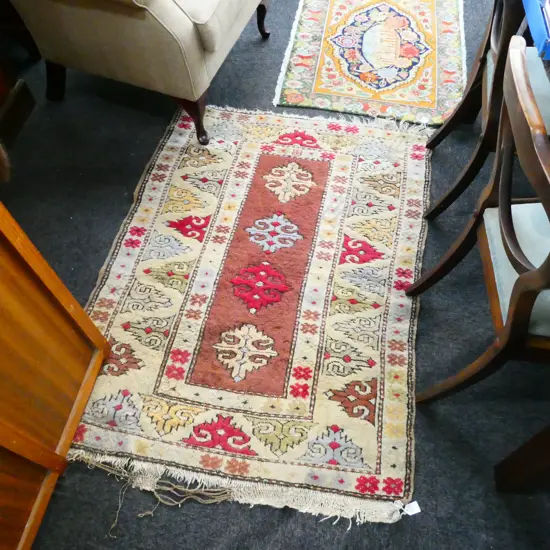 VERY WORN HAND KNOTTED RUG 1330 X 1000MM
