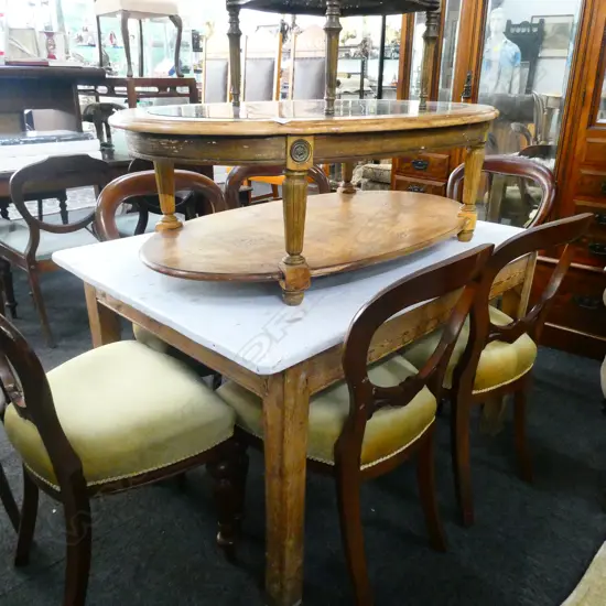 WHITE PAINTED ANTIQUE PINE TABLE W. 900 D. 1275 H. 730MM