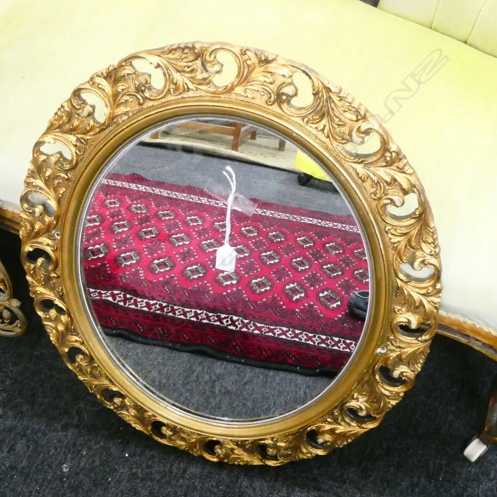 GILT OVAL MIRROR H. 670MM Image 1++