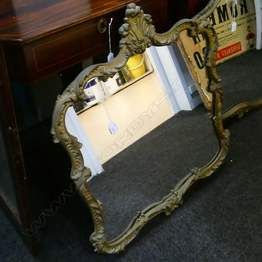 ORNATELY SCROLLED FRAME MIRROR H. 750MM W. 680MM Image 1++