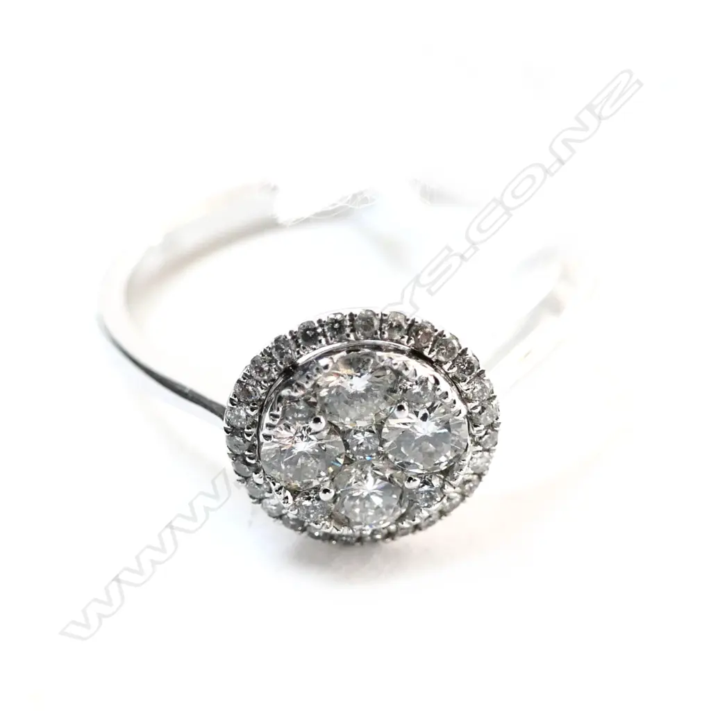 18ct W/GOLD 36 DIA. 0.55CT RING INS.$2565 Image 1++