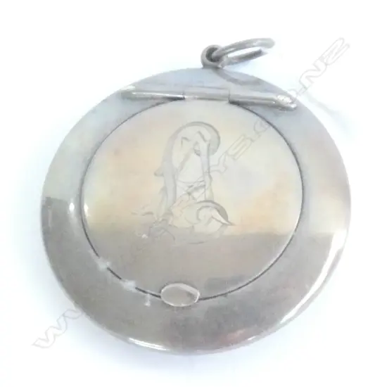 POWDERPUFF, STERLING SILVER, WITH MIRROR, POWDER AND PUFF STILL INTACT, BIRMINGHAM 1912