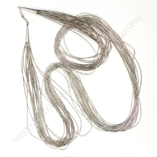 SILVER MULTI STRAND NECKLACE. 