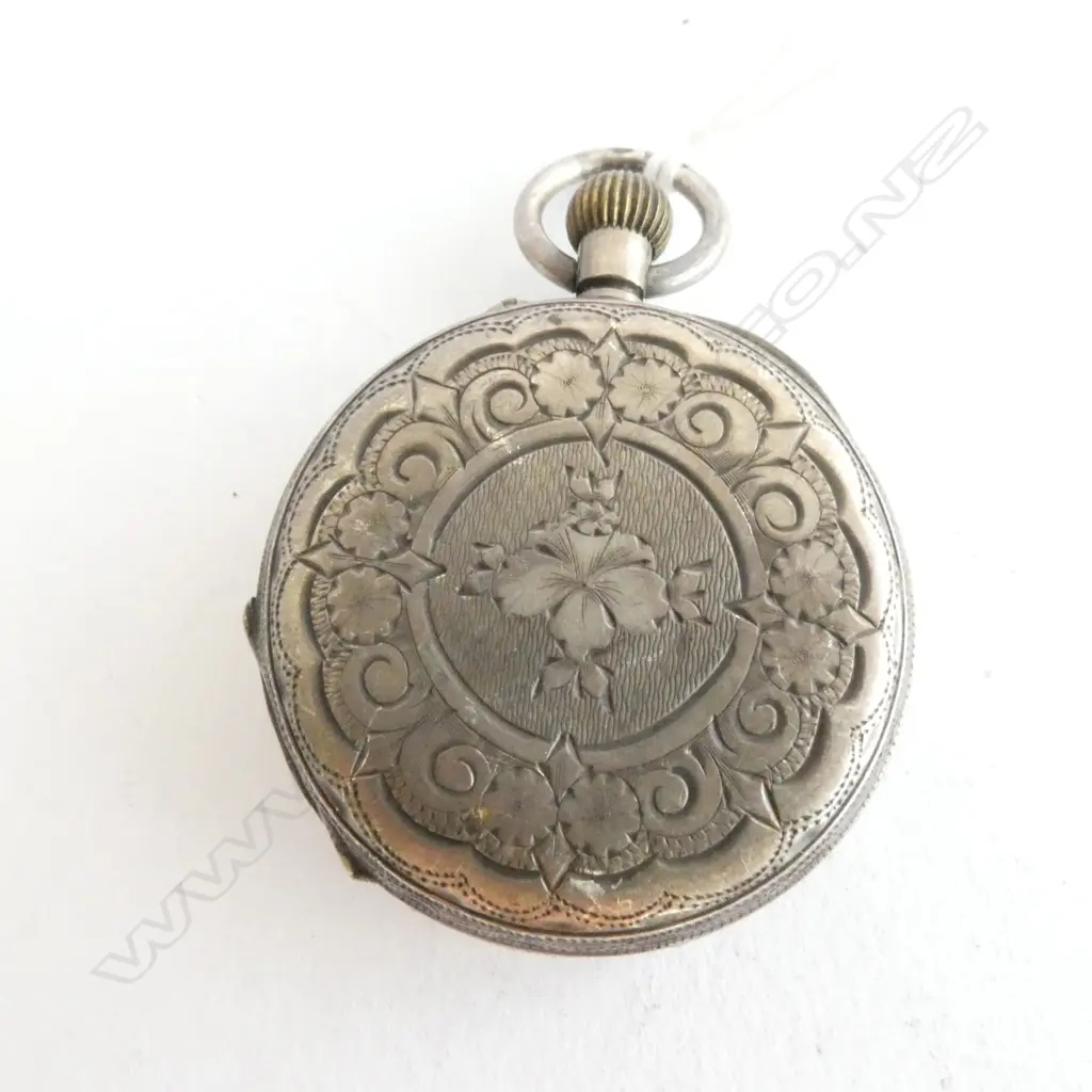 POCKET WATCH, LADIES, Dia.40mm, .935 SILVER WORKING, MISSING GLASS Image 1++