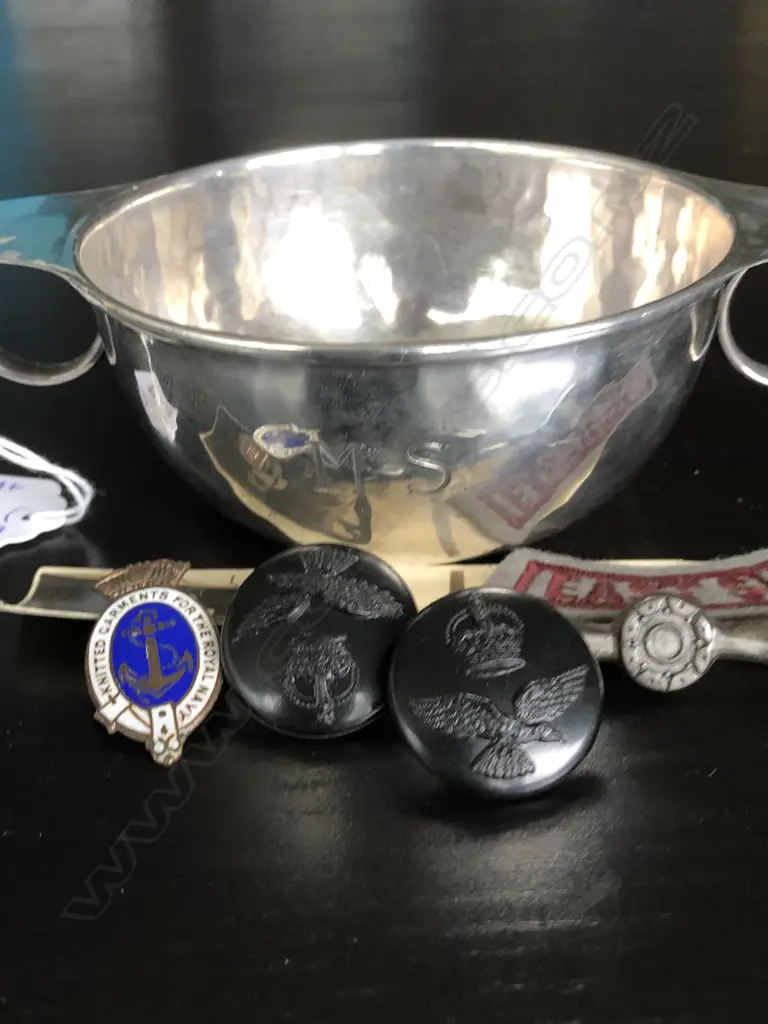 STG SILVER WINE QUAICH B'HAM 1918 BY LIBERTY & CO Image 1++