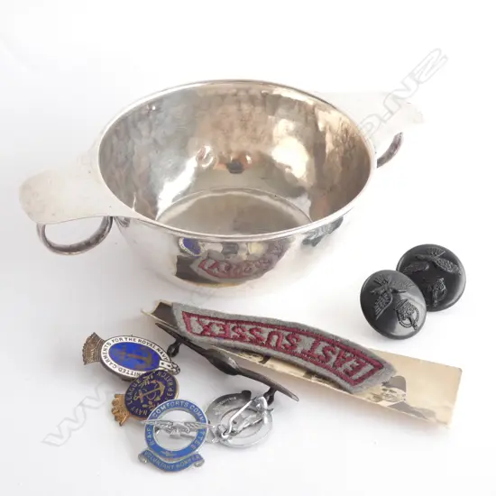 STG SILVER WINE QUAICH B'HAM 1918 BY LIBERTY & CO