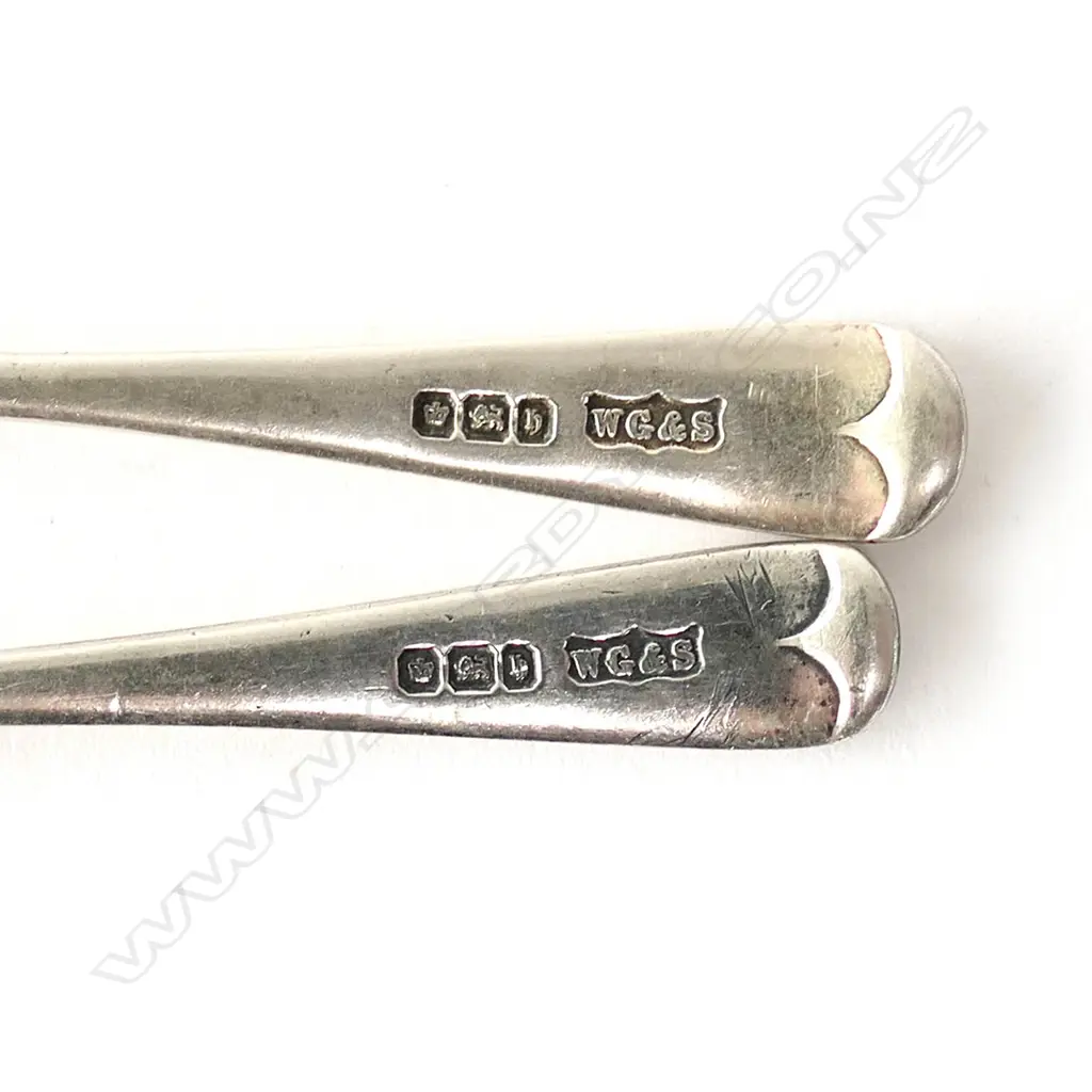 TWO S/SILVER SALT SPOONS, SHEFFIELD WILLIAM GALLIMORE & SONS, 1900 Image 1++