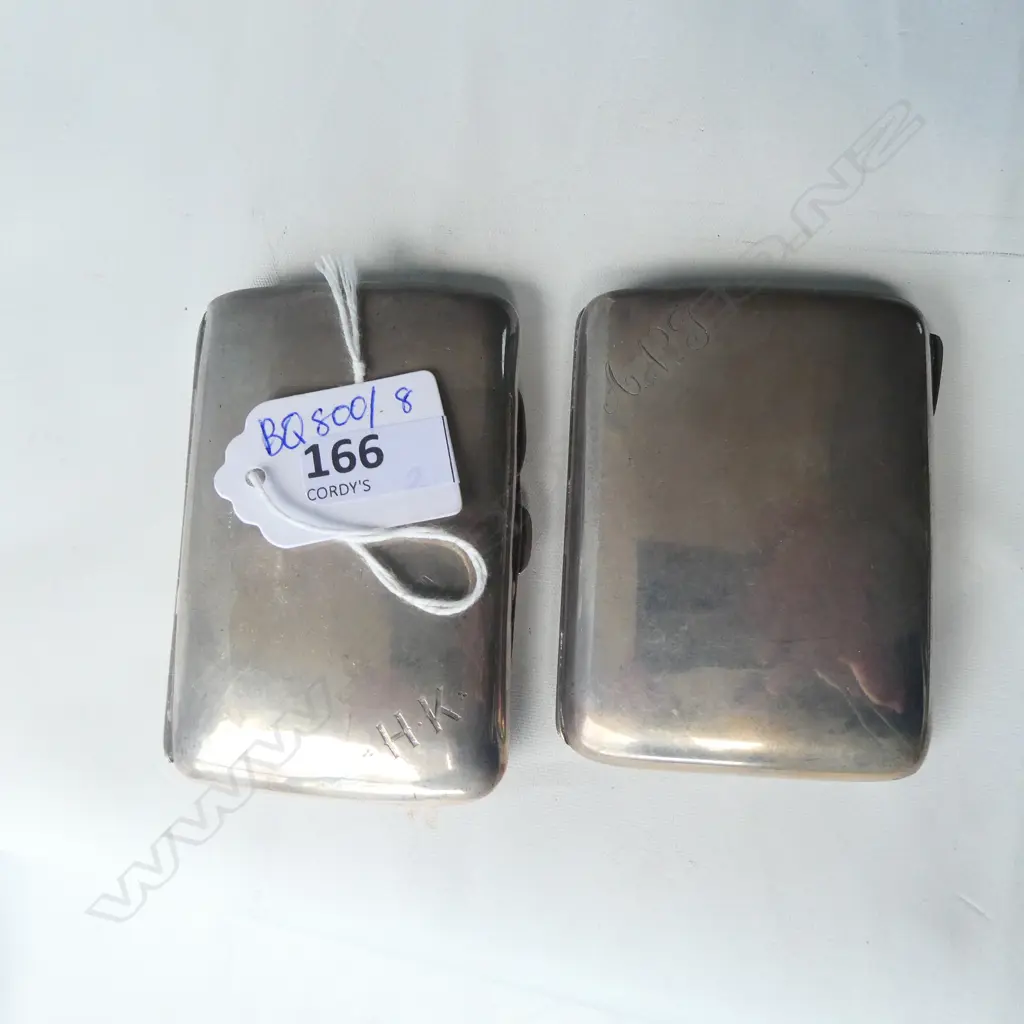 2 STG SILVER CIGARETTE CASES 122 GRAMS Image 1++