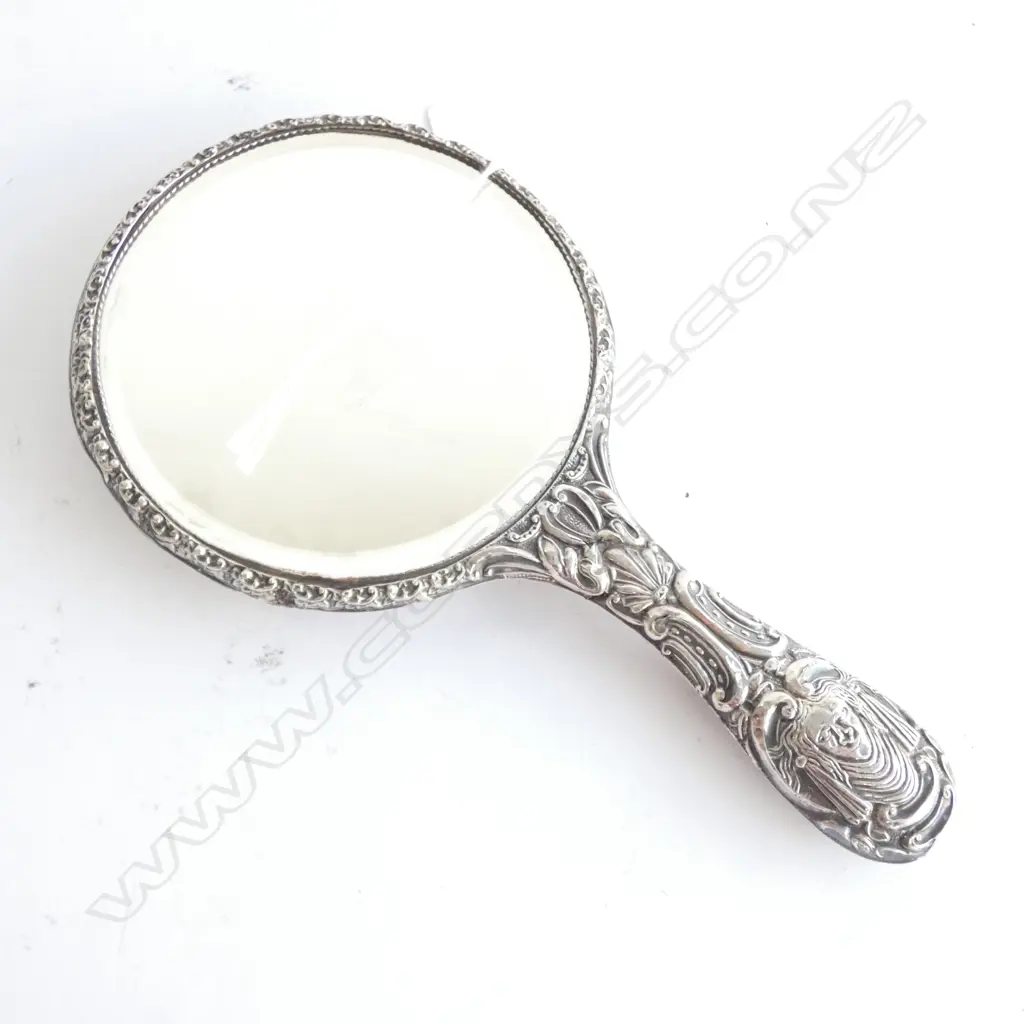 STG SILVER HAND MIRROR B'HAM 1907  Image 1++