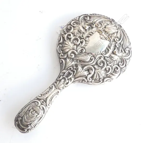 STG SILVER HAND MIRROR B'HAM 1907 