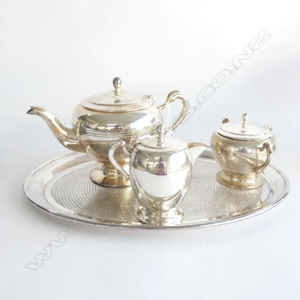 1940S EPNS TEA SET ON TRAY  Image 1++