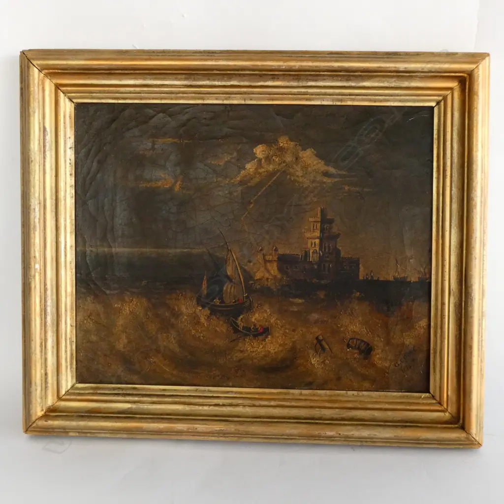 G. CRONE 'BELEM CASTLE, LISBON' OIL ON CANVAS 1876 365 X 290MM Image 1++