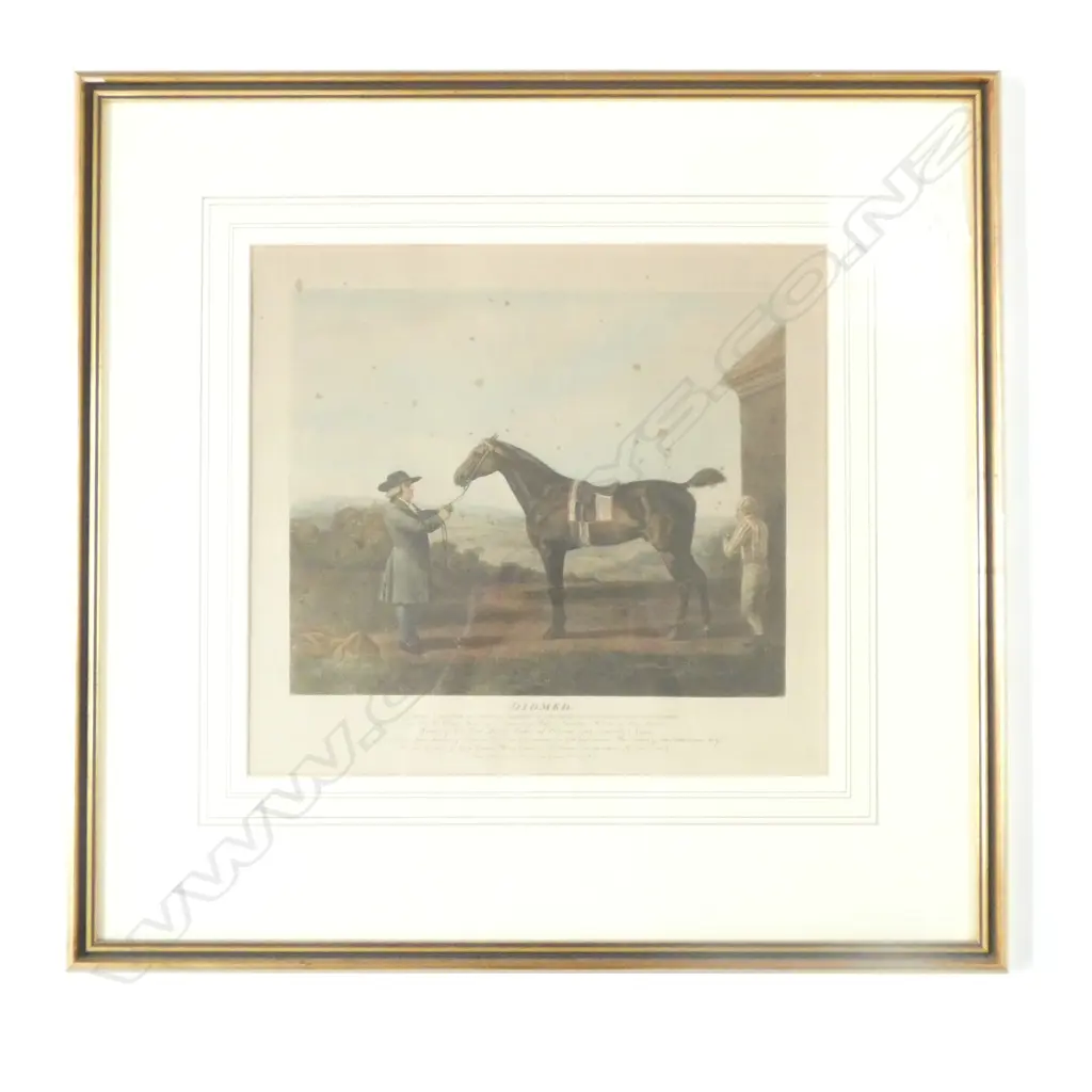 FRAMED EQUESTRIAN PORTRAIT ENGRAVING Image 1++