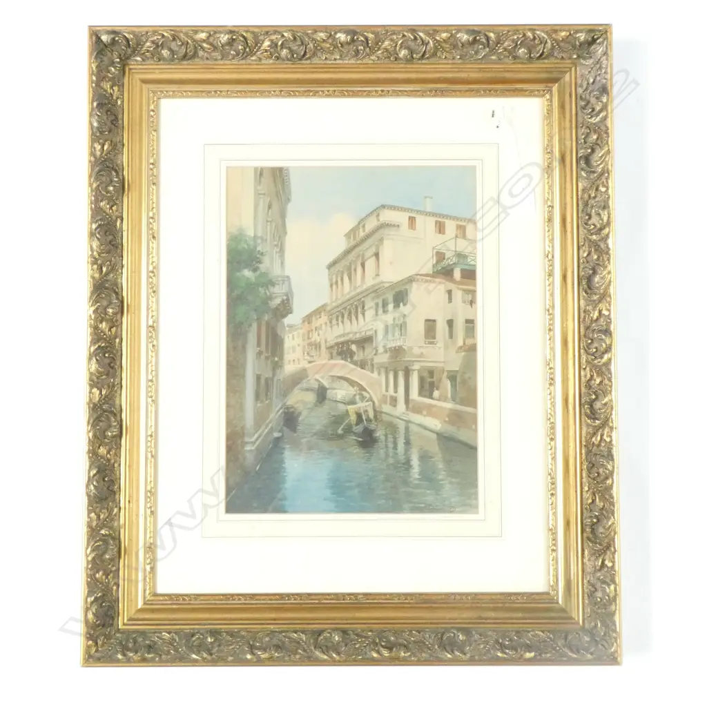 E BENVENUTI W / COLOUR VENICE CANAL SCENE 430 X 310 MM Image 1++