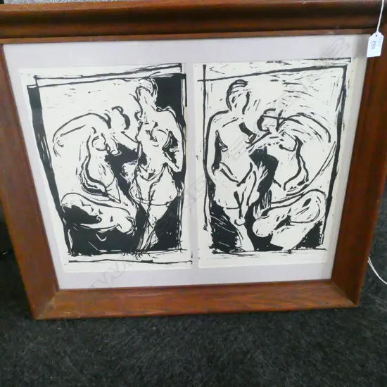 1991 SIGNED DIPTYCH A/P LINOCUT. 420 X 560mm