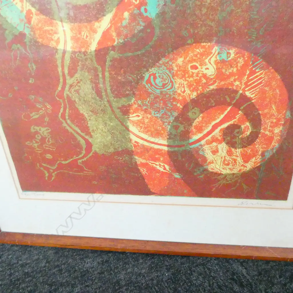 1960s NZ SIGNED 3 COLOUR SCREENPRINT, 'TANE', 4/50. 580 x 450mm Image 1++