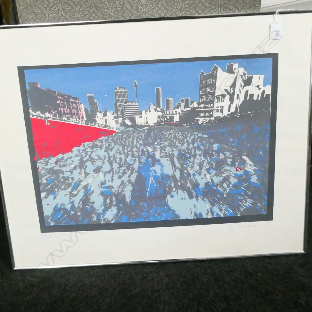 DAVID LEVIN SCREENPRINT 4/20, 'CITY TO SURF', SIGNED & DATED '83. 360 X 535mm Image 1++