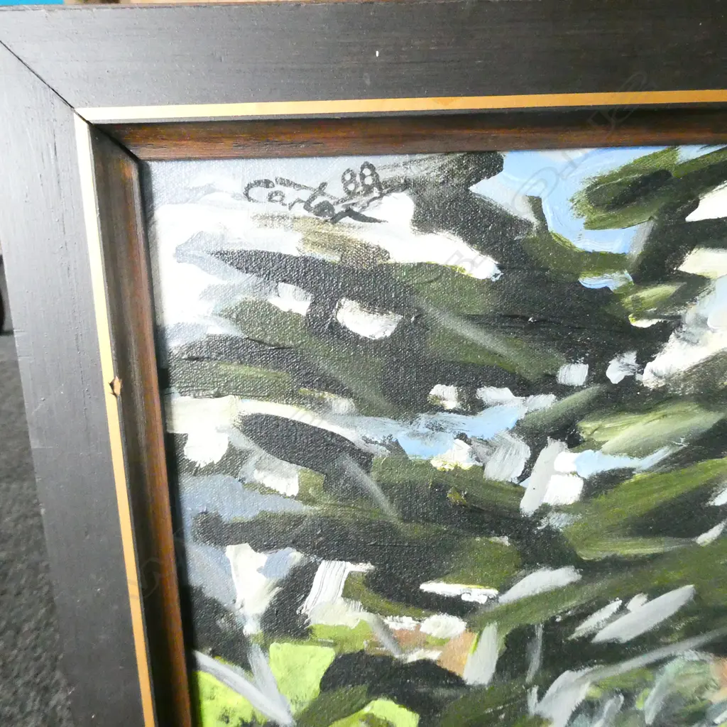 'GIBBS FARM & SHEEP, MANIU COAST TARANAKI' SIGNED CARTER OIL 1988 485 X 380MM Image 1++
