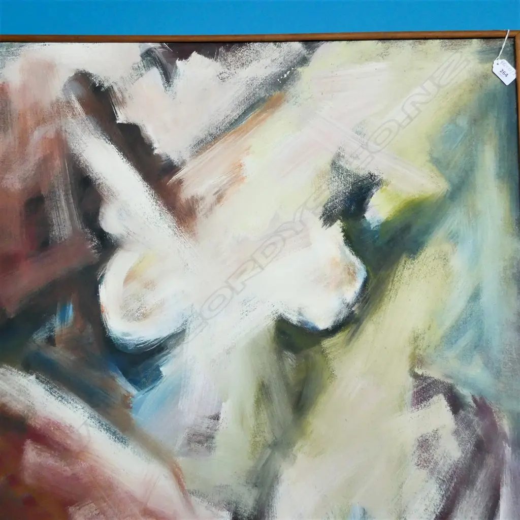 LAURENCE BERRY 'LOVER POISED' ABSTRACT OIL '90 975 X 775MM Image 1++