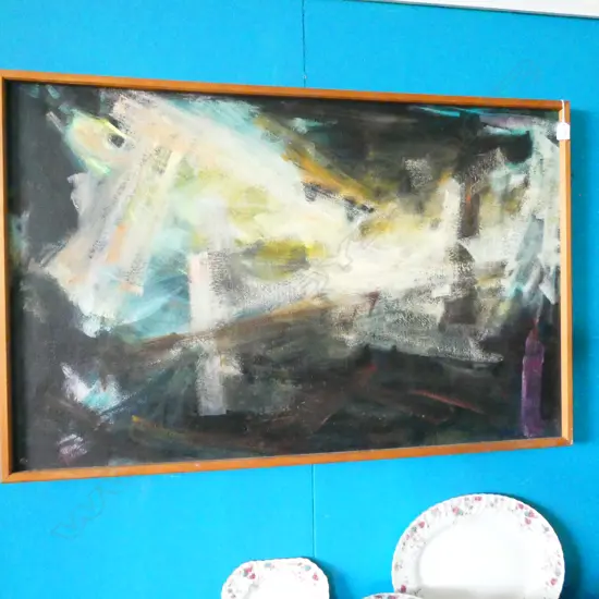 LAURENCE BERRY 'THERE'S THE HERO' ABSTRACT OIL '92 705 X 1100MMMM