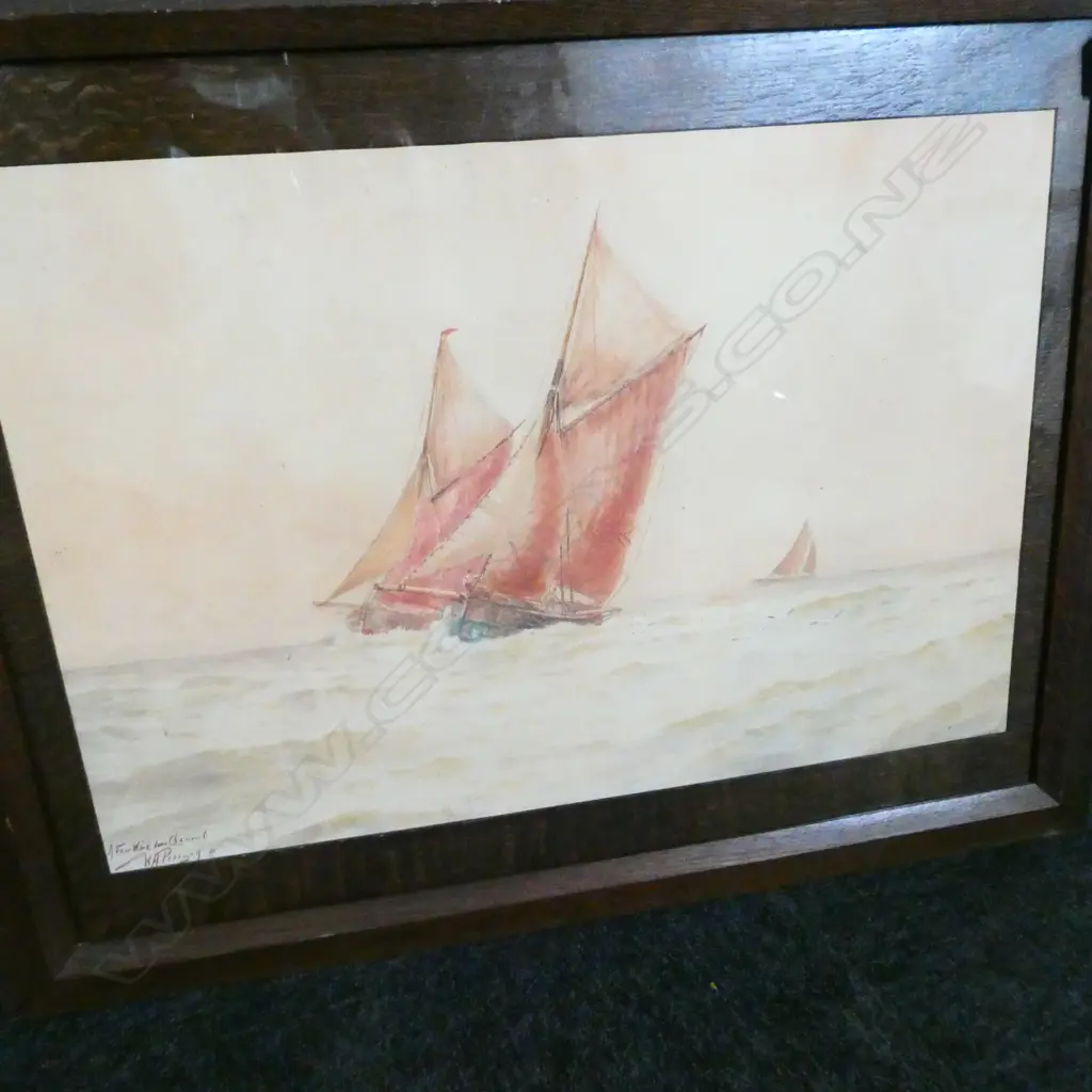 WILLIAM HENRY PEARSON (1849-1923) WC SIGNED AND TITLED ‘A FAIR WIND DOWN CHANNEL’ 41 x 61cm Image 1++