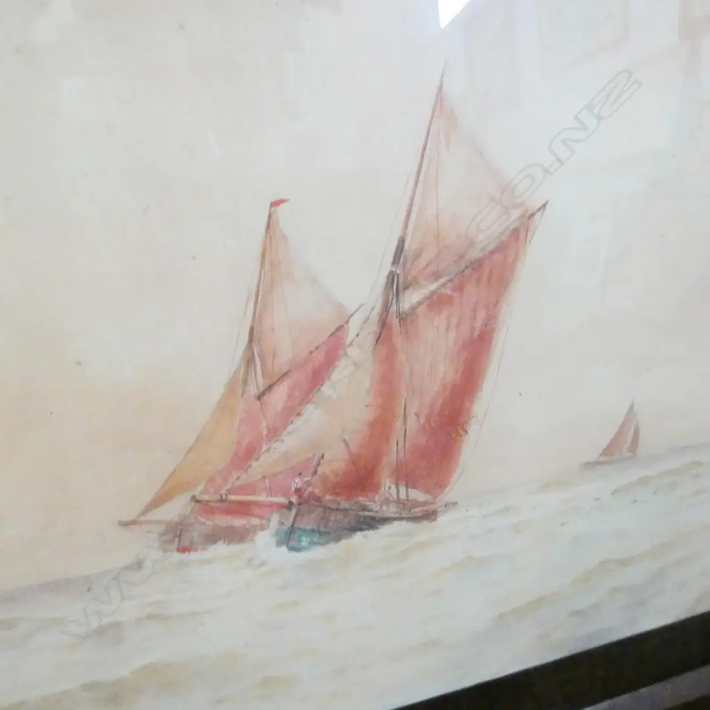 WILLIAM HENRY PEARSON (1849-1923) WC SIGNED AND TITLED ‘A FAIR WIND DOWN CHANNEL’ 41 x 61cm Image 1++