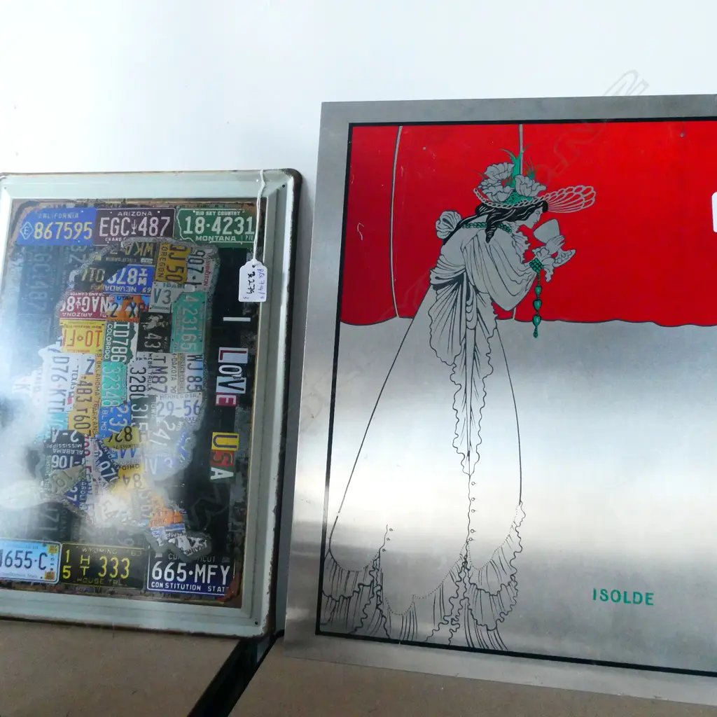 3 TIN SIGNS; I LOVE USA, DRINK WINE, ISOLDE 460 X 355MM Image 1++