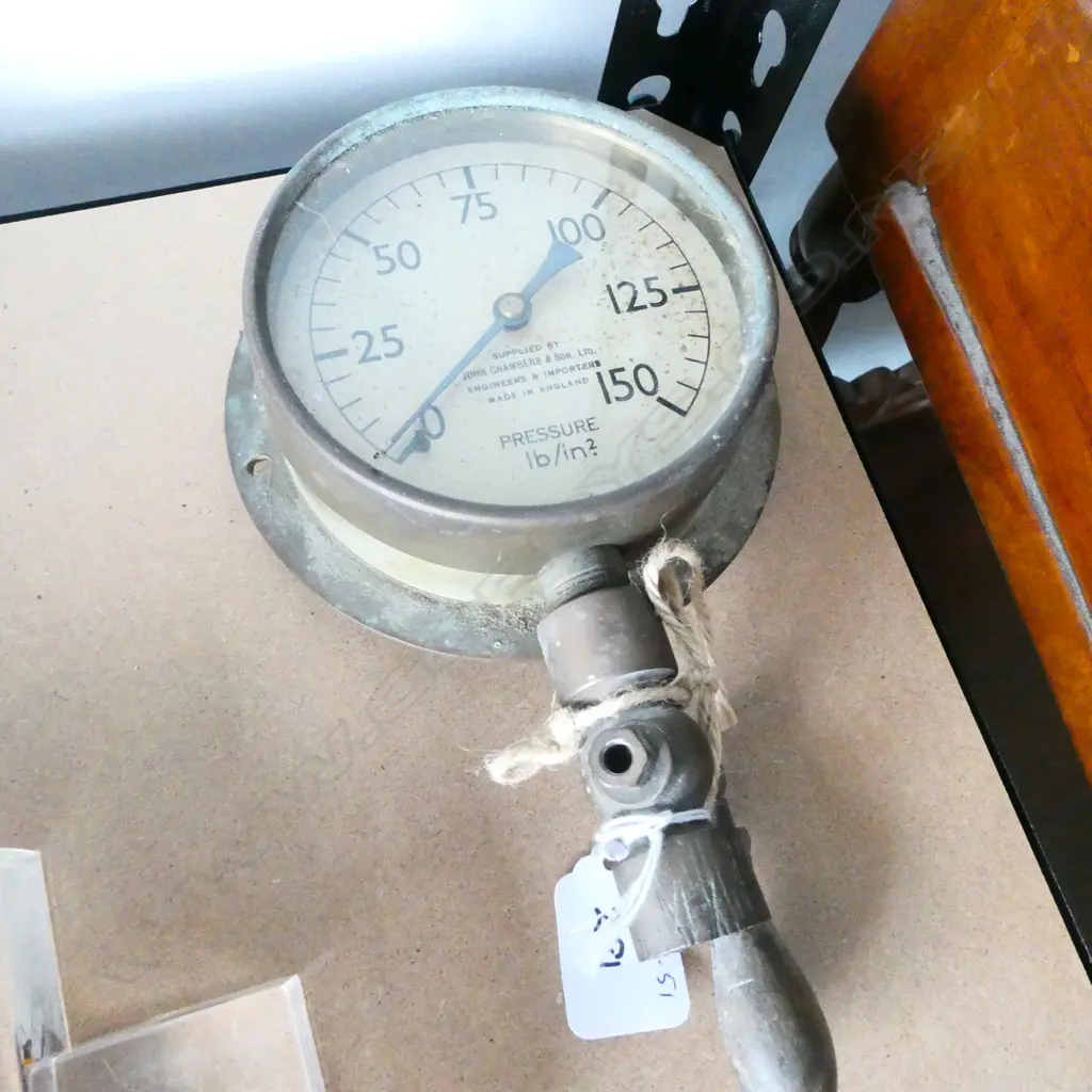 BRASS SHIPS PRESSURE GUAGE H. 210MM Image 1++