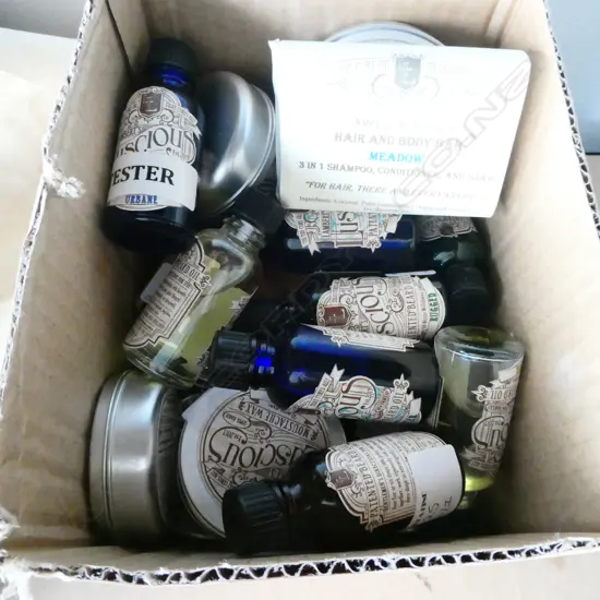 BOX LOT ASST. LAMBERTS HAIR & BEARD PRODUCTS