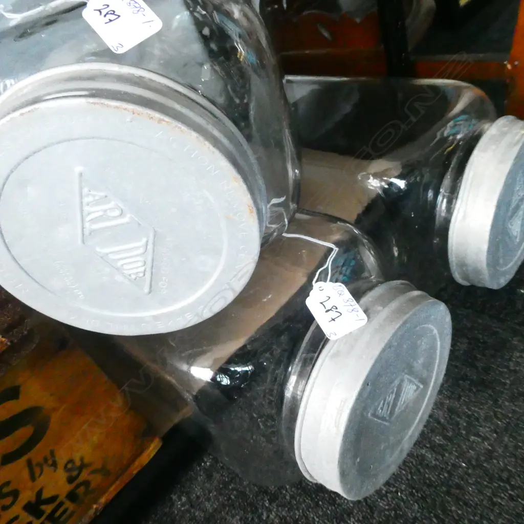 3 VINTAGE GLASS LOLLY SHOP LONG JARS L.500mm Image 1++
